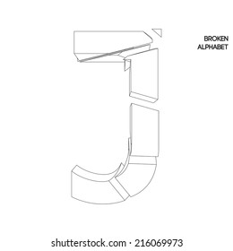 broken alphabet letter j