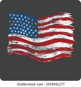 broken american flag vector illustration design