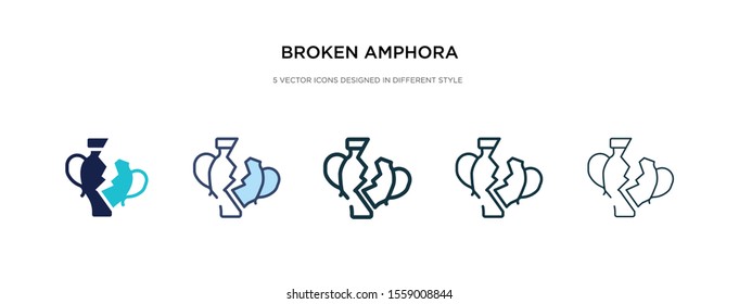 broken amphora icon in different style vector illustration. two colored and black broken amphora vector icons designed in filled, outline, line and stroke style can be used for web, mobile, ui