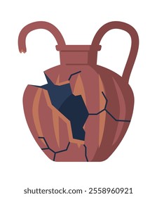 Broken ancient amphora vector illustration
