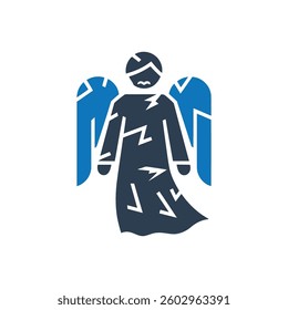 Broken Angel Icon On White Background