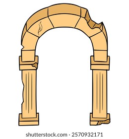 broken archway illustration hand drawn isolated vector