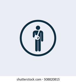 Broken arm, accident icon