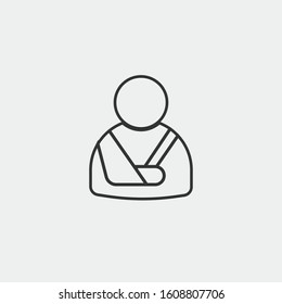 Broken arm disabled line icon medical