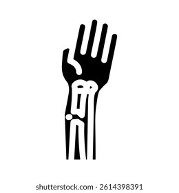 broken arm fracture injury glyph icon vector. broken arm fracture injury sign. isolated symbol illustration