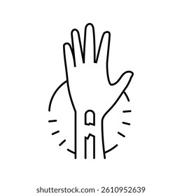 broken arm fracture injury line icon vector. broken arm fracture injury sign. isolated contour symbol black illustration