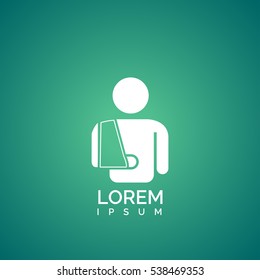 broken arm icon. icon design