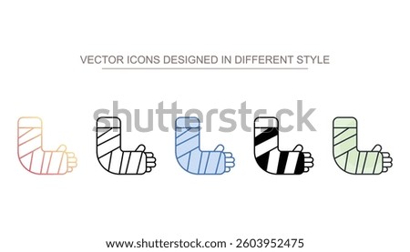 Broken Arm icon design with white background stock illustration