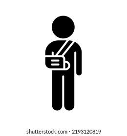 Broken arm icon. medic sign. vector illustration