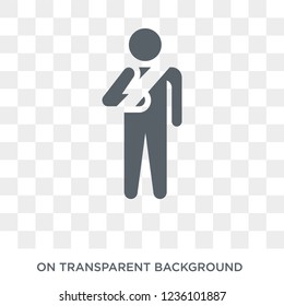 Broken arm icon. Trendy flat vector Broken arm icon on transparent background from Insurance collection. 