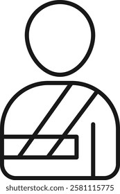Broken arm icon vector isolate