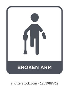 broken arm icon vector on white background, broken arm trendy filled icons from Humans collection, broken arm simple element illustration