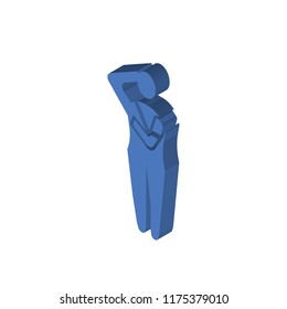 broken arm isometric left top view 3D icon