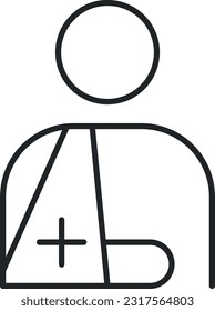 Icono de línea de brazo rota Set está diseñado con imágenes adecuadas para todos los médicos y servicios de salud