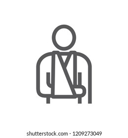 Broken arm line icon Vector illustrations for web graphics.