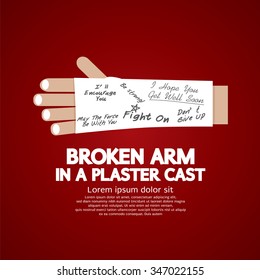 Broken Arm In A Plaster Cast Vector Illustration