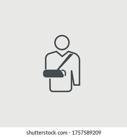 Broken arm vector icon illustration sign