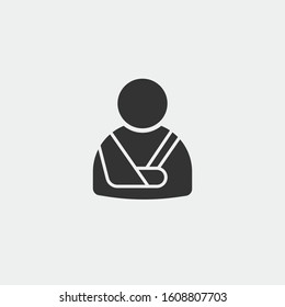 Broken arm vector icon medical disabled icon