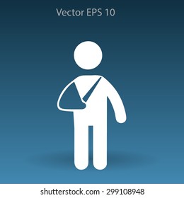 Broken arm vector illustration