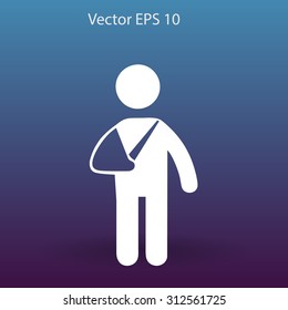Broken arm vector illustration