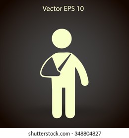 Broken arm vector illustration