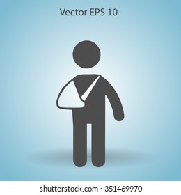 Broken arm vector illustration