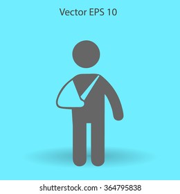 Broken arm vector illustration