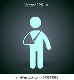 Broken arm vector illustration