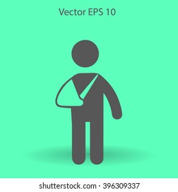 Broken arm vector illustration