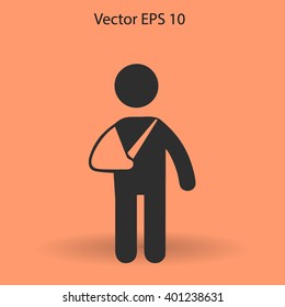 Broken arm vector illustration