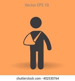 Broken arm vector illustration