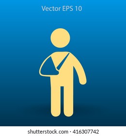Broken arm vector illustration