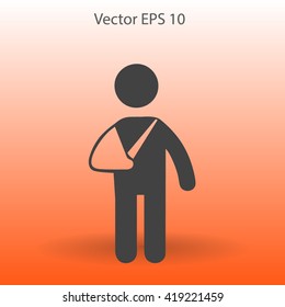 Broken arm vector illustration