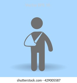 Broken arm vector illustration