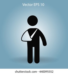 Broken arm vector illustration