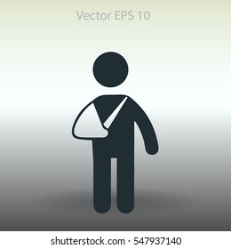 Broken arm vector illustration
