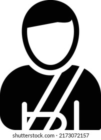 Broken arm Vector illustration on a transparent background.Premium quality symbols.Glyphs vector icon for concept and graphic design.