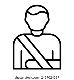 Broken Arm Vector Line Icon Design