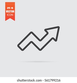 Broken arrow icon in flat style isolated on grey background. For your design, logo. Vector illustration.