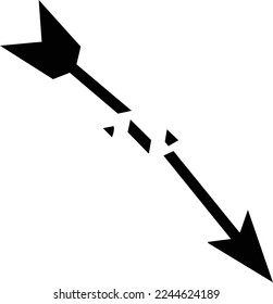 broken arrow illustration with flat style
