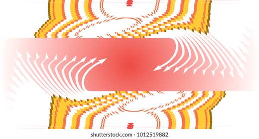 broken arrows in white yellow pink