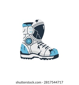 Broken Astronaut Boot with Integrated Helmet Concept Vector Illustration for Space Mission Failure