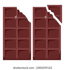 Broken bar of milk chocolate