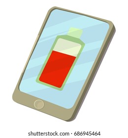 Broken battery icon. cartoon illustration of broken battery vector icon for web