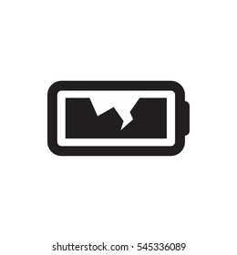 broken battery icon illustration isolated vector sign symbol