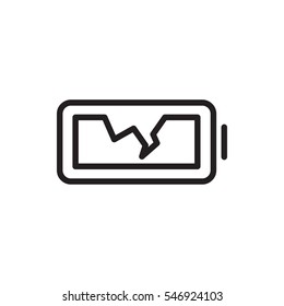 broken battery icon illustration isolated vector sign symbol