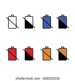Paquete de iconos de la batería rota en los pasos 8