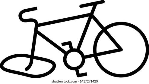 broken  bicycle  icon , vector illustration