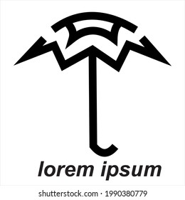 broken black umbrella logo vector