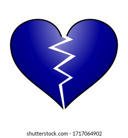 Broken Blue Heart Emoji Vector